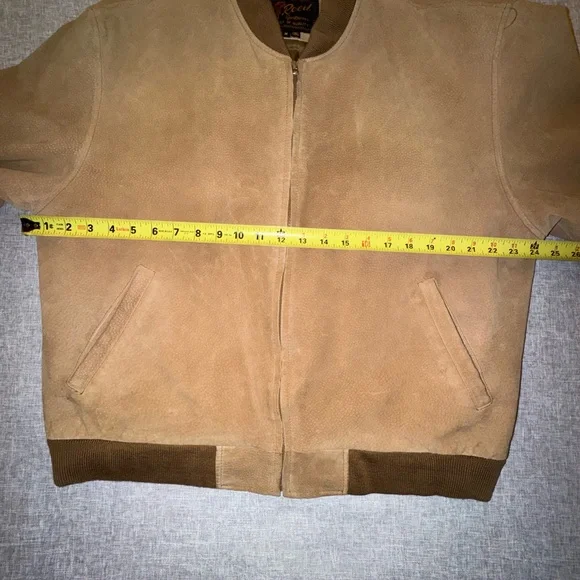 Reed Vintage Suede Leather Bomber Jacket Size M - Picture 14 of 16